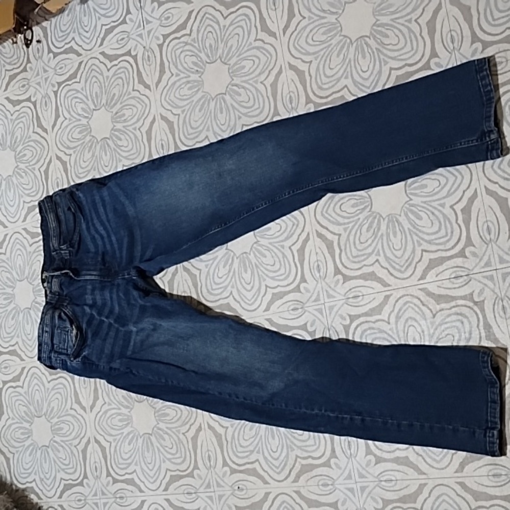 Mens Jeans Cotton spandex 32x32 FREE PLANET Slim Straight leg zipper fly B23